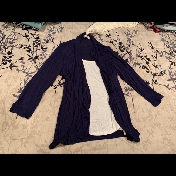 Cardigan/Shirt with Attached Scarf - Picture 2 of 4